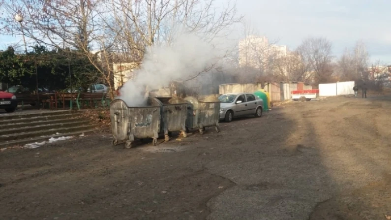 Контейнер горя вчера в Силистра